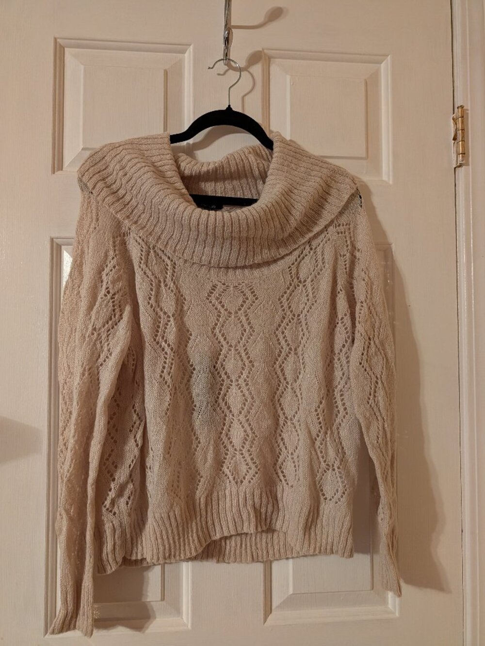 Kohls Cream Sparkle Sweater with Cowell Neck ~ PXL